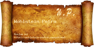 Wohlstein Petra névjegykártya