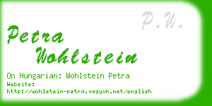 petra wohlstein business card